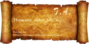 Thomasz Adorján névjegykártya